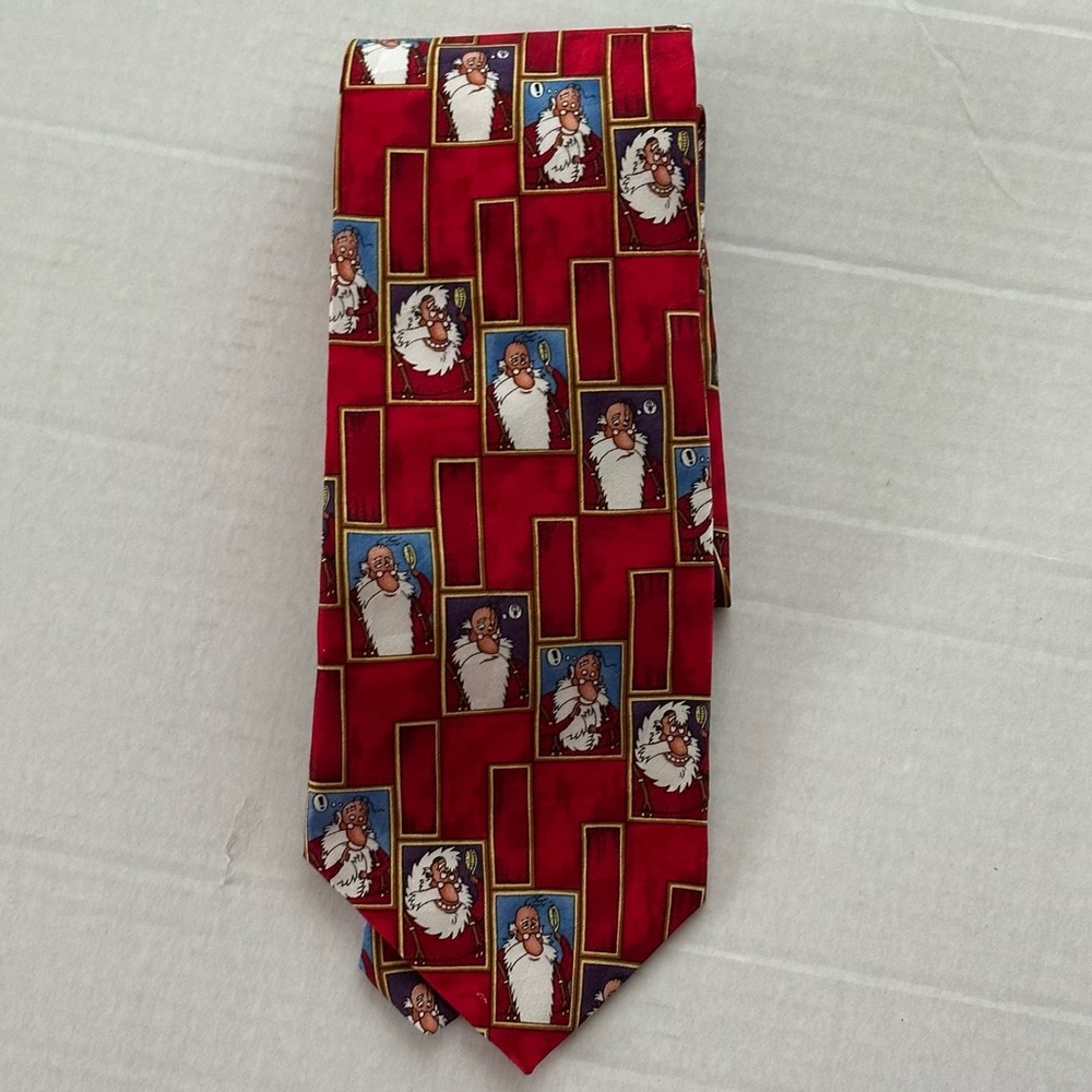 Shoebox 100% Silk Santa Christmas Holiday Tie